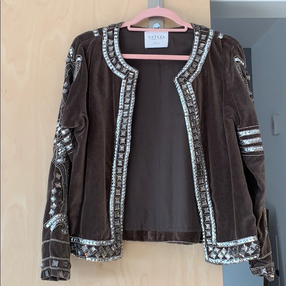 Velvet embroidered jacket